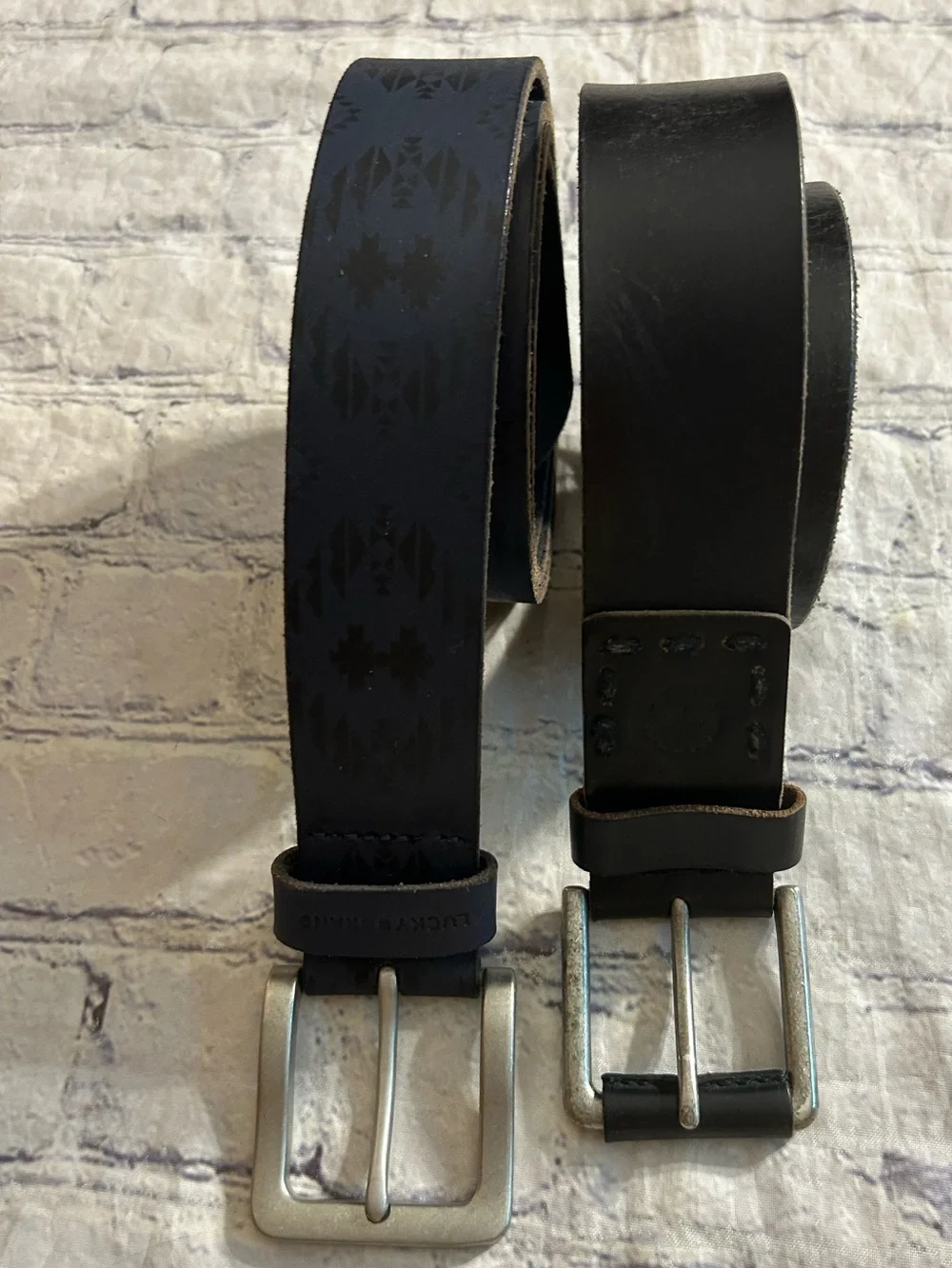 LUCKY BRAND INDIA MADE BLACK PRINT LEATHER & TIMBERLAND BLACK LEATHER 40